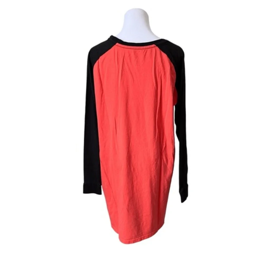 Buc-ees Snack & Nap Orange Black Baseball Sleep Shirt‎ Sleepwear Nightgown L/XL
